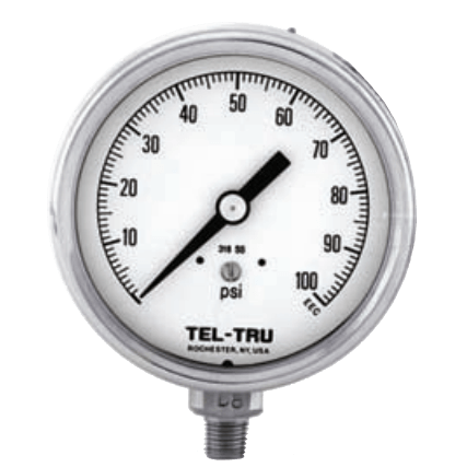Tel-Tru 1% Stainless Steel Pressure Gauge, Model 30